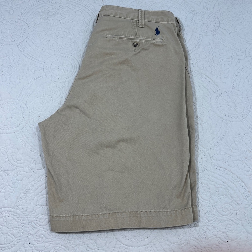 Polo Ralph Lauren Mens Relaxed Fit Khaki Chino Shorts Tan Cotton Size 36